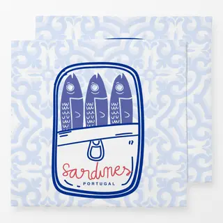 Servietten Azujelo Sardines Portugal blau