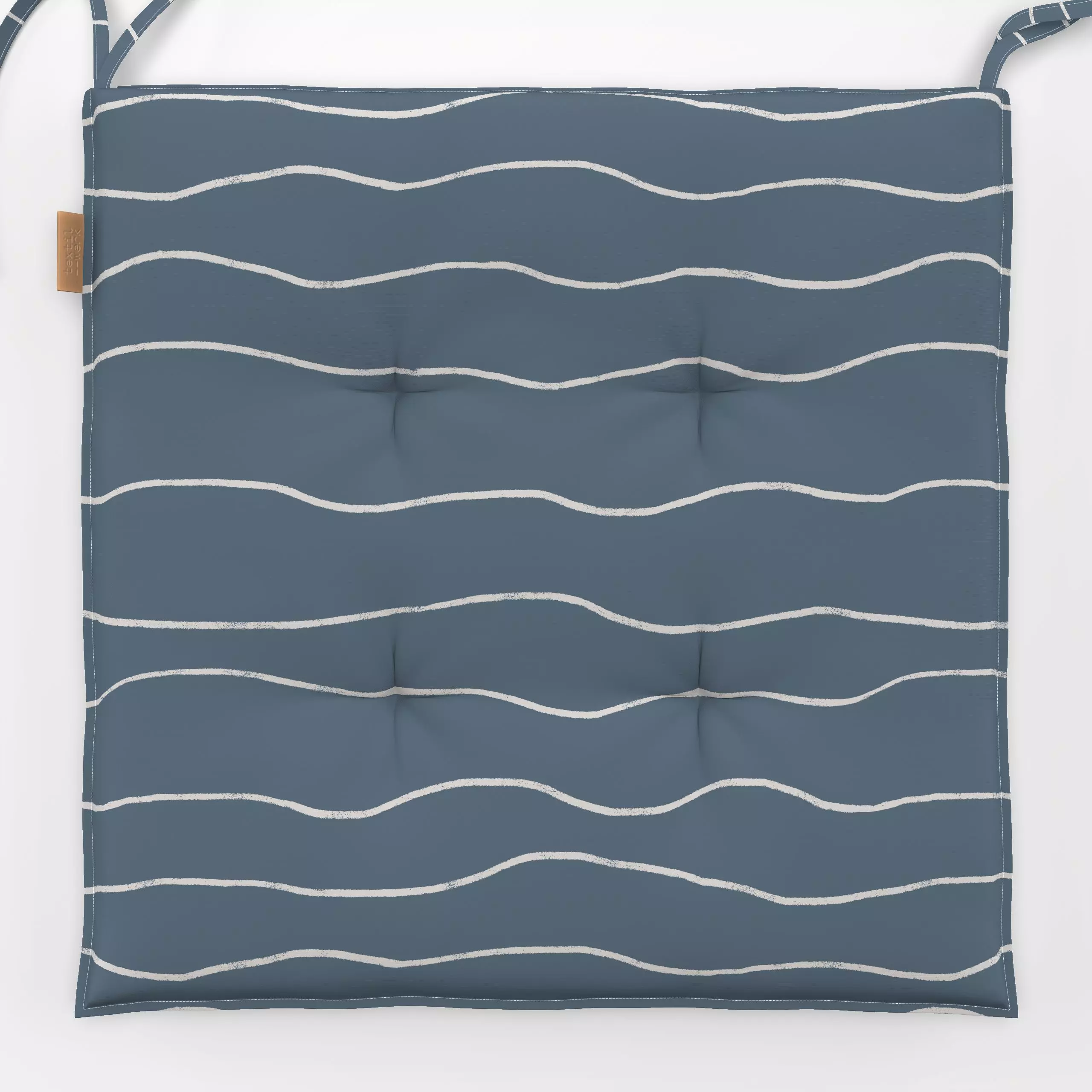Sitzkissen Wasser Graublau Dunkel - Symbole & Muster - von „textilwerk x hejmelig"; Blaugrau, blau, wellen, hejmelig, sommer...