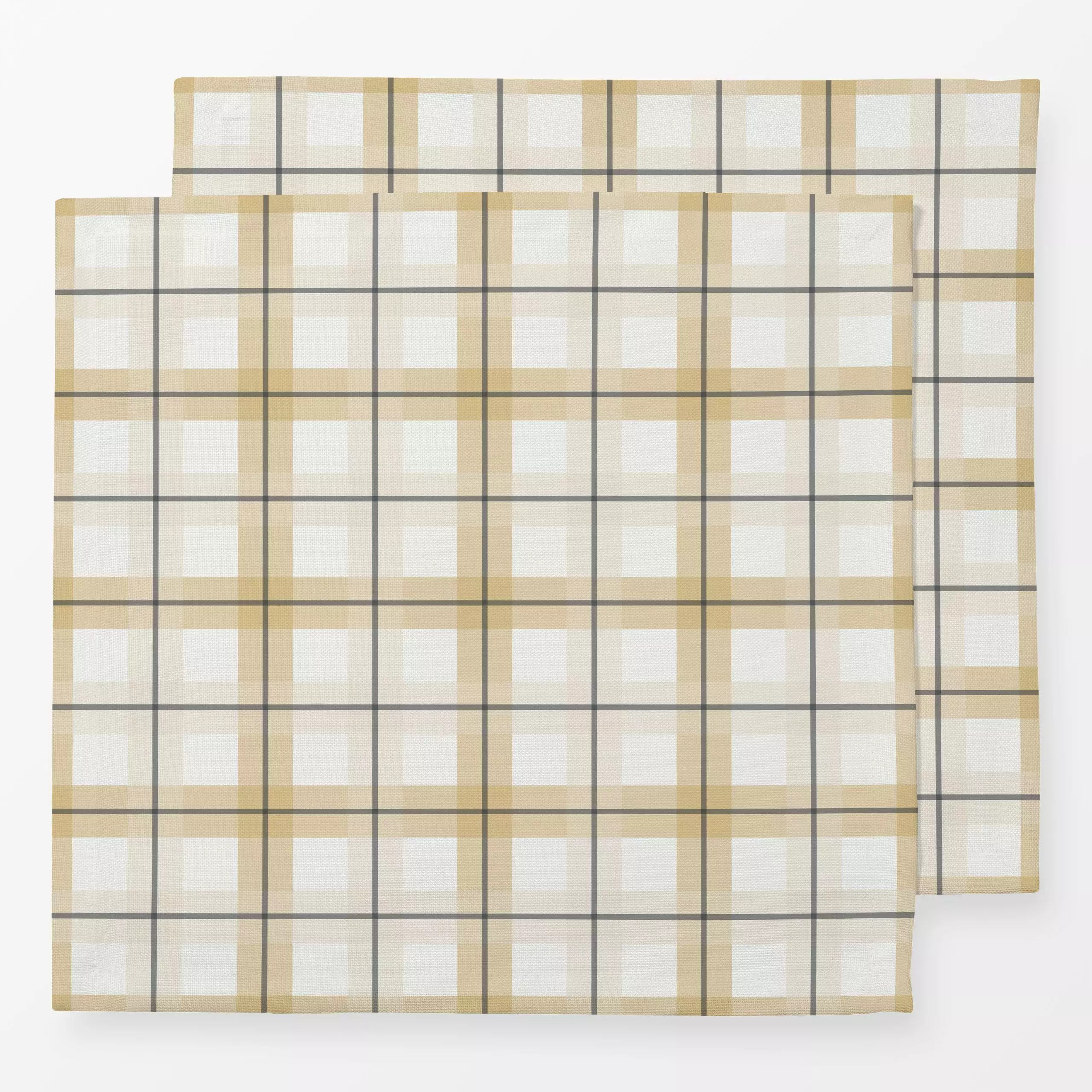 Servietten Landhaus Plaid honig beige - Symbole & Muster - von „Katrin Graff"; Cozy, landhaus, Herbstdeko, herbstlich, caram...