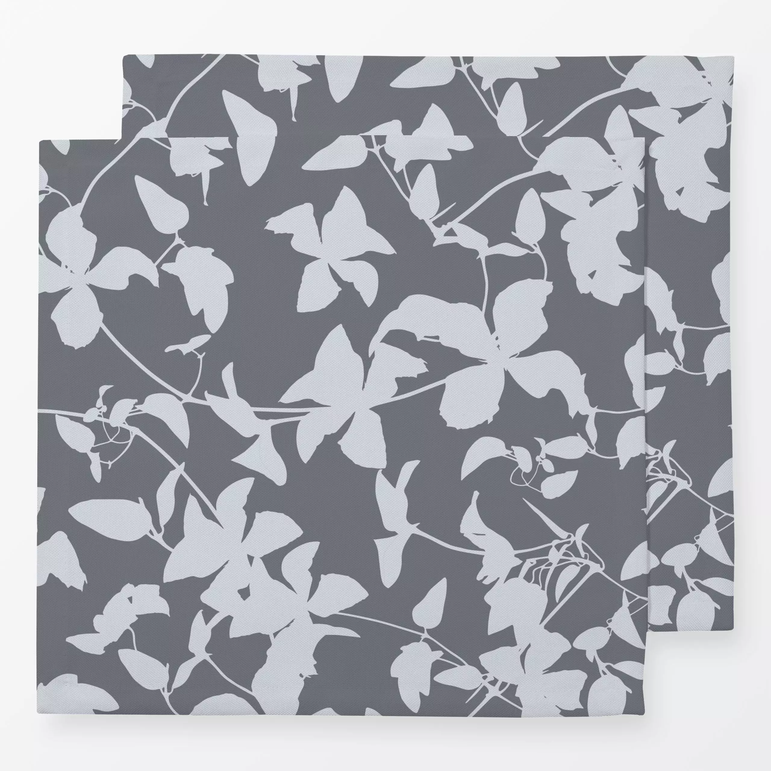 Servietten Clematis Minimalistic 2 - Blumen & Florales, Pflanzen & Botanik - von „Andrea Haase"; Natur, grau, Blumen, Minima...