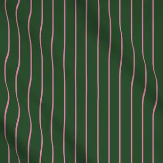 Meterware Dünne Streifen Pink Auf Grün