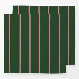Servietten Dünne Streifen Pink Auf Grün