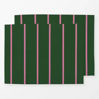 Tischset Dünne Streifen Pink Auf Grün