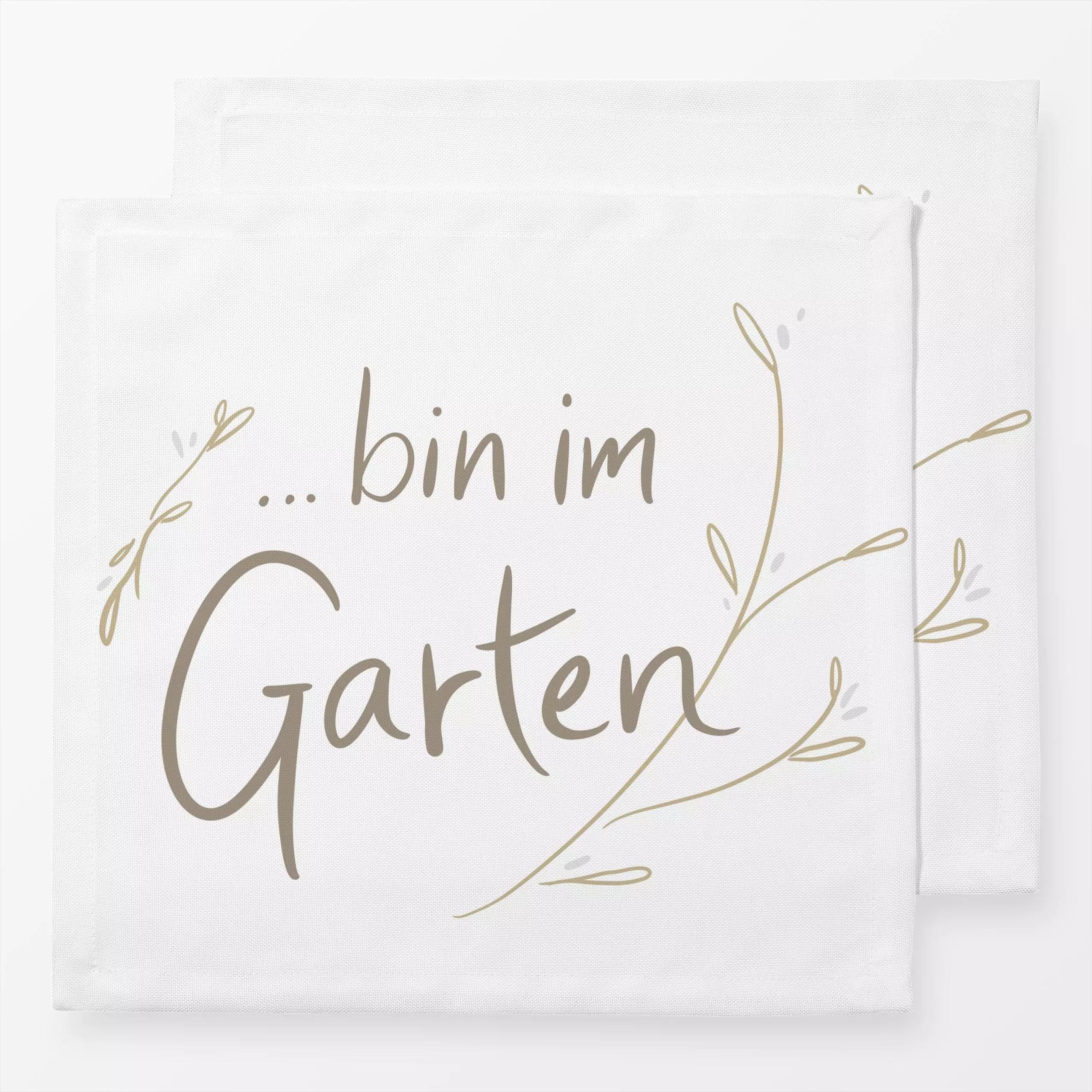 Servietten Bin im Garten - Zweige weiß - Sommer, Sprüche & Schriftzüge - von „Janna Schipper"; Blumen, Zweige, Garten, Wildb...
