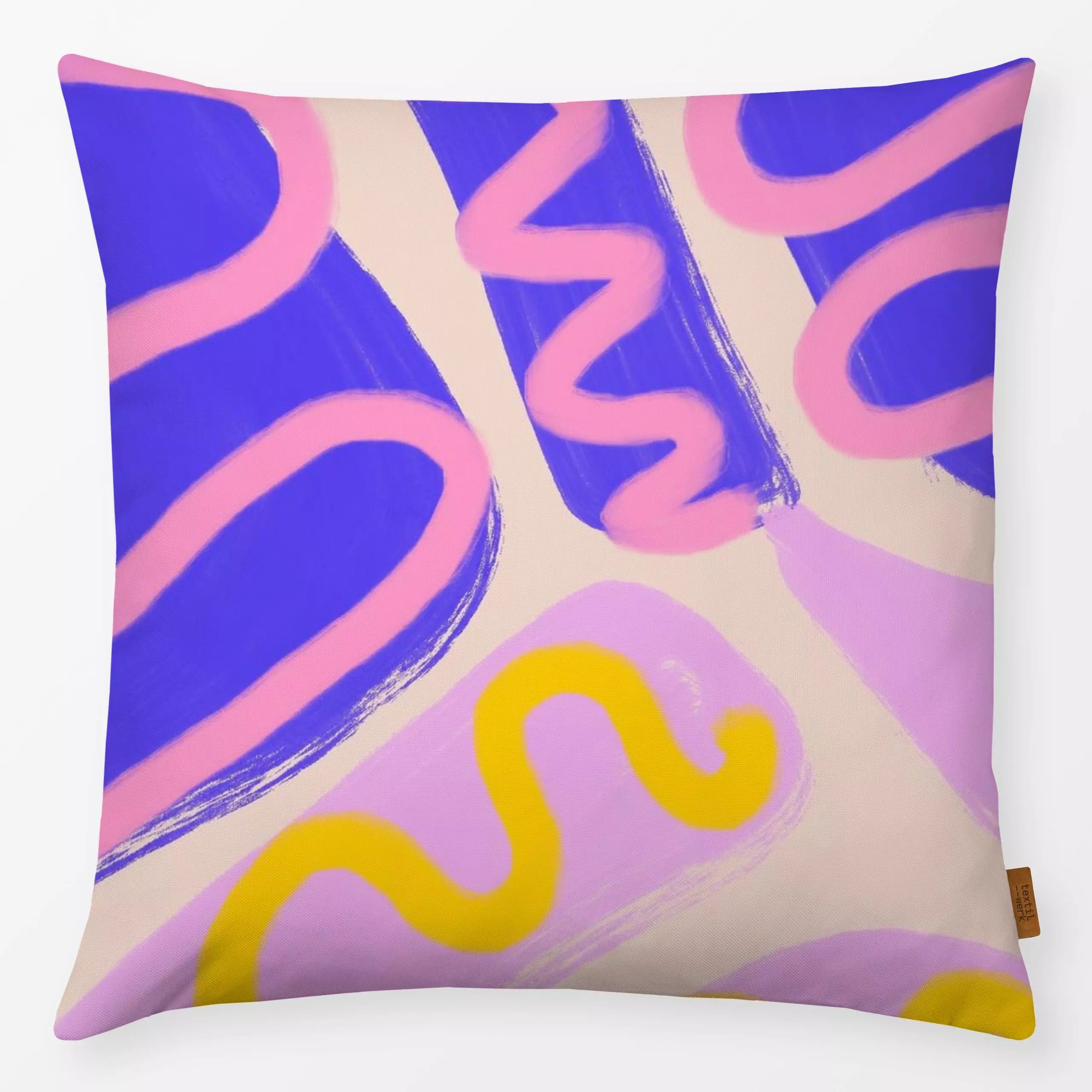 Kissen color Soft Punk - Symbole & Muster - von „Ute Arnold"; boho, trend, bunt, colorful, trendfarben, sweetlivinginterior