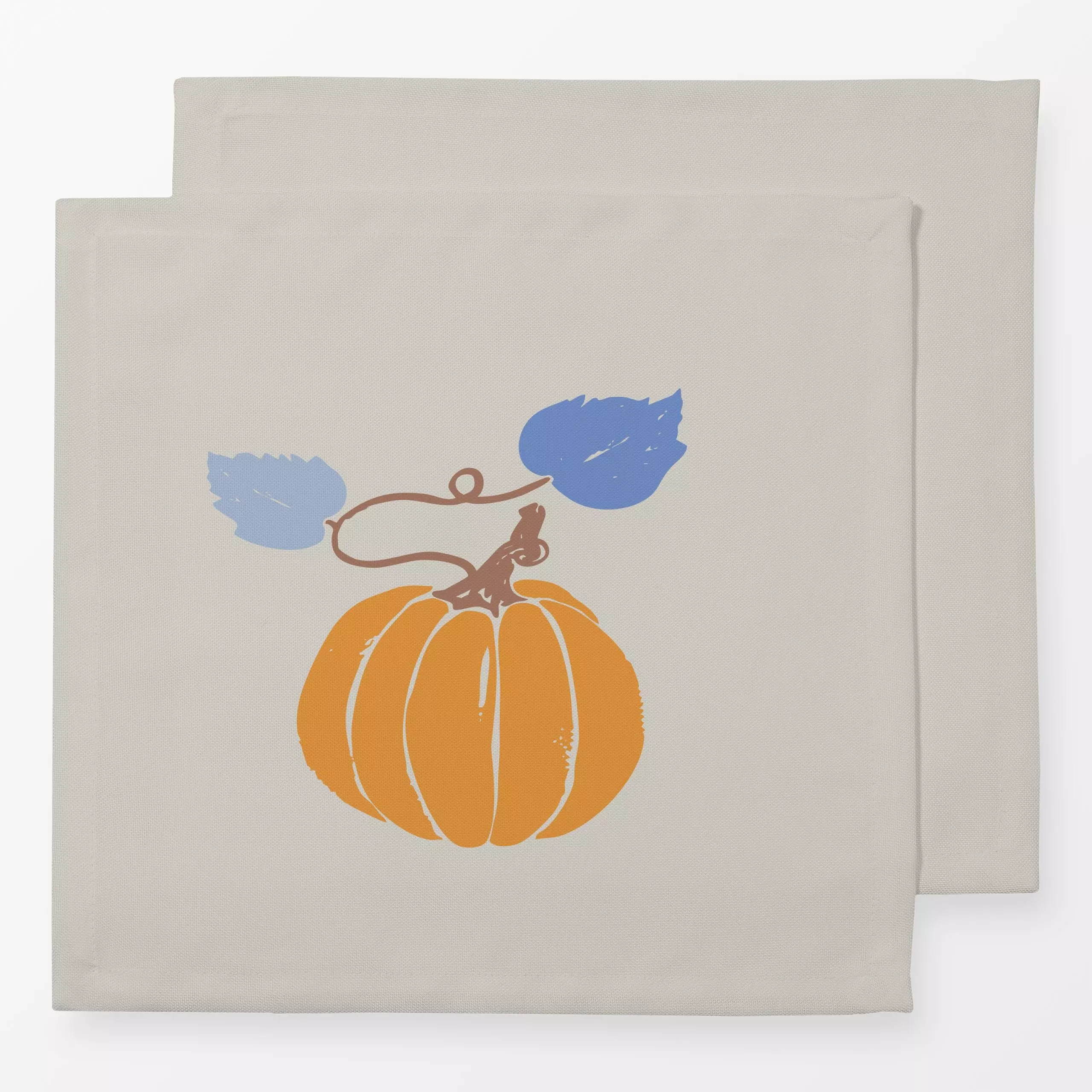 Servietten Herbst Kürbis orange - Herbst, Pflanzen & Botanik, Gemüse - von „Katrin Graff"; Orange, Cozy, landhaus, Herbstdek...