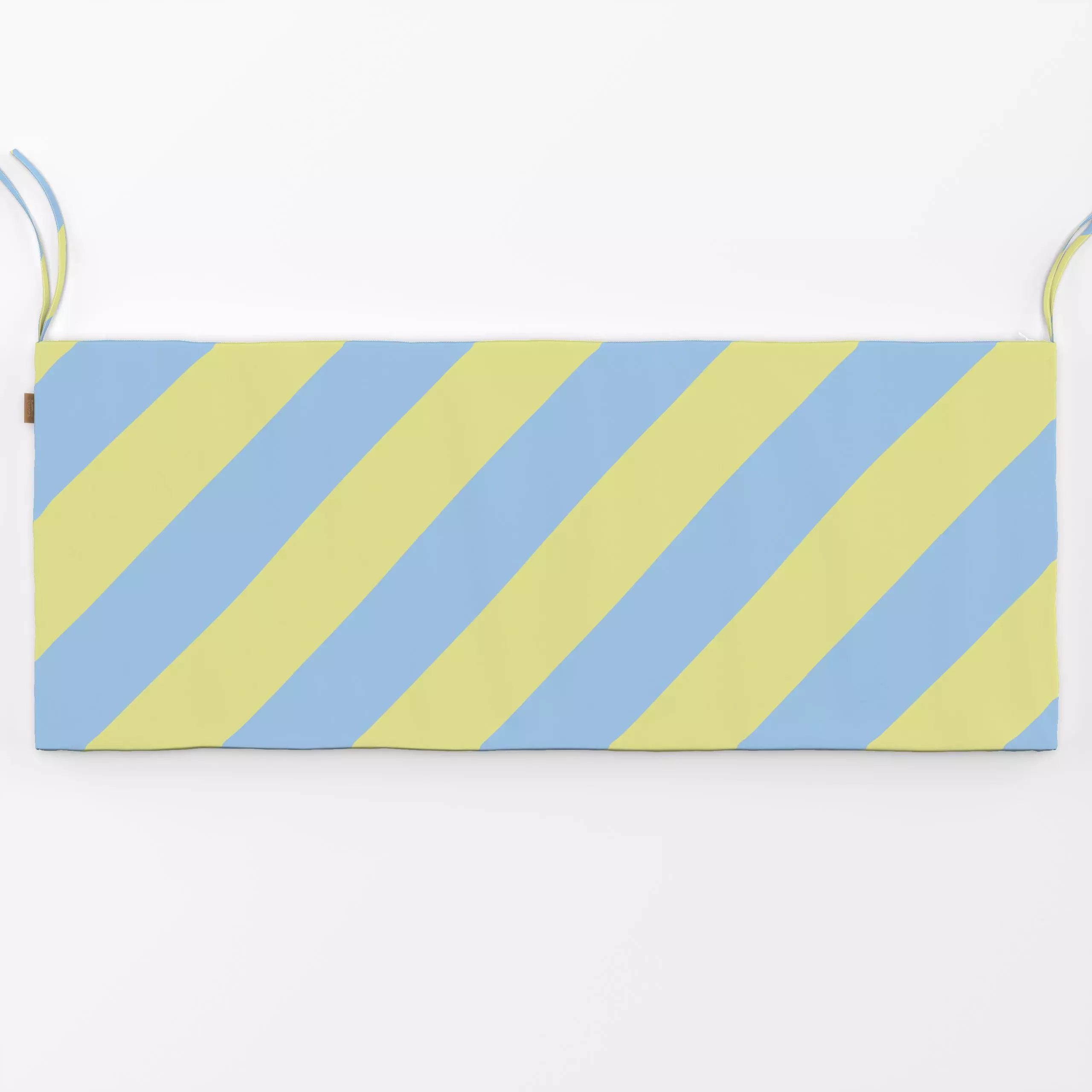 Bankauflage Diagonale Streifen Gelb & Blau - Frühling, Sommer, Symbole & Muster - von „Lisa Jasmin Bauer"; minimal, Linien, ...