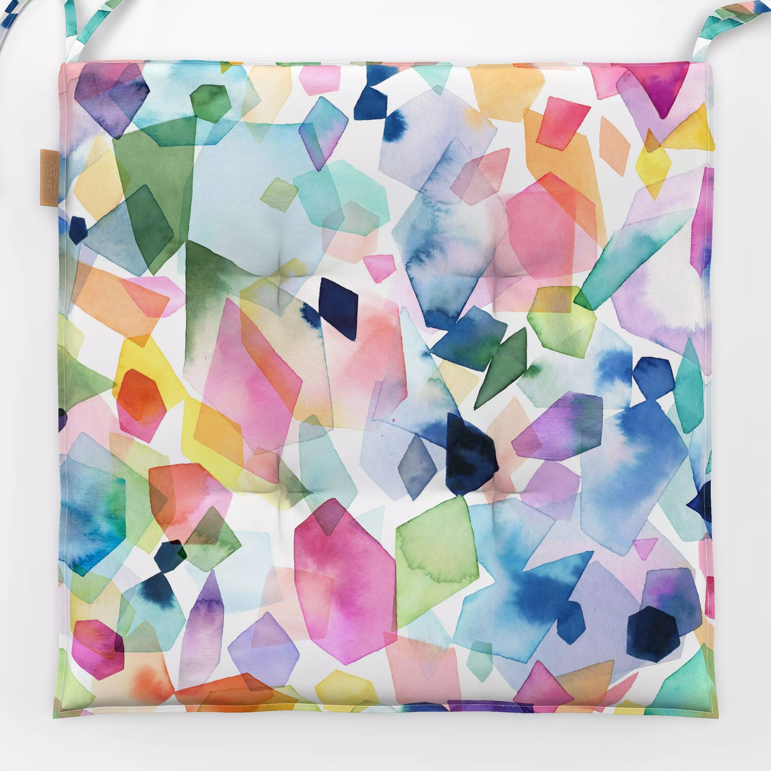 Sitzkissen Watercolor Crystals and Gems - Frühling, Sommer, Symbole & Muster - von „Ninola Design "; boho, Muster, Wasserfar...