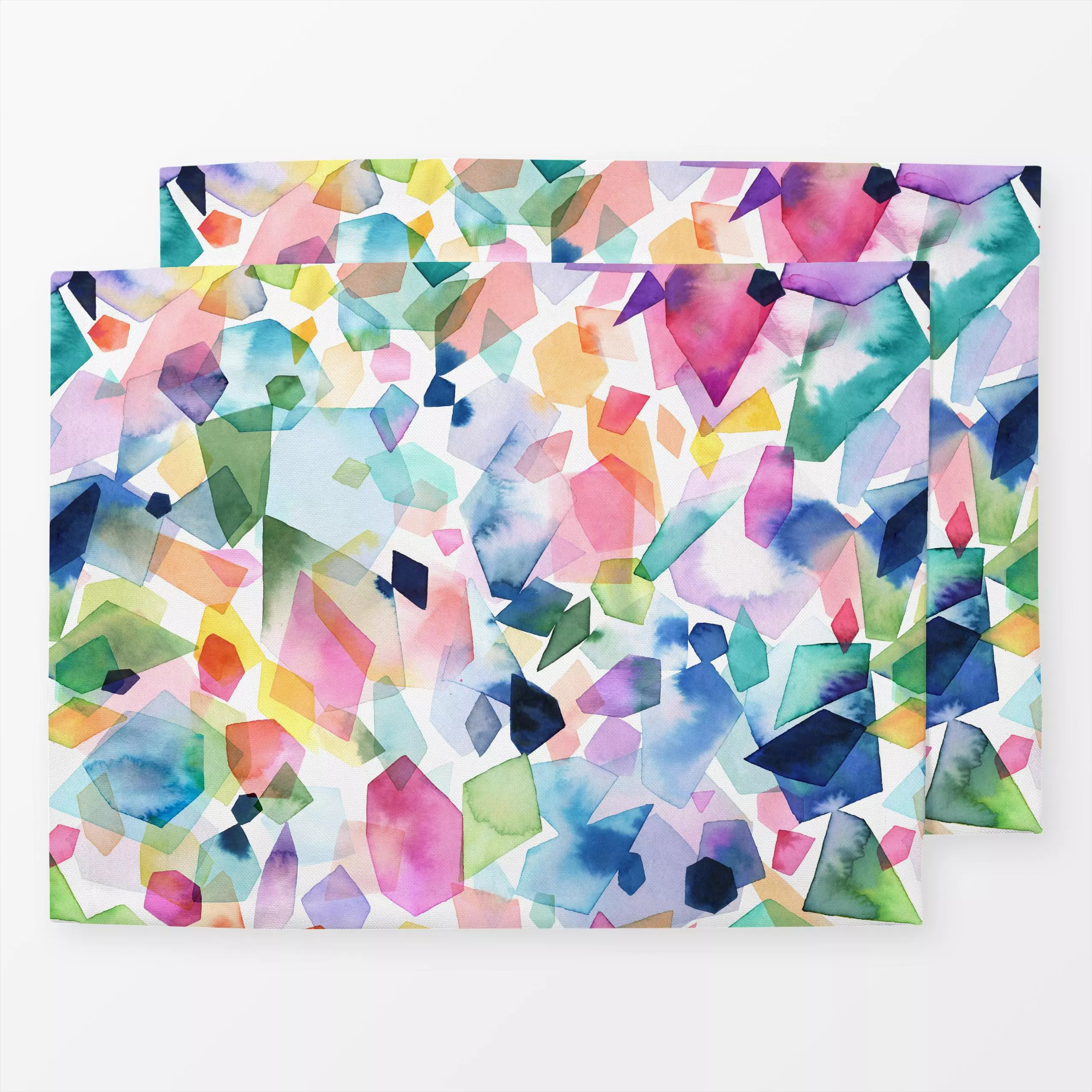Tischset Watercolor Crystals and Gems, gemustert, Sommer, von Ninola Design