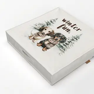 Bodenkissen Winter Fun Dackel