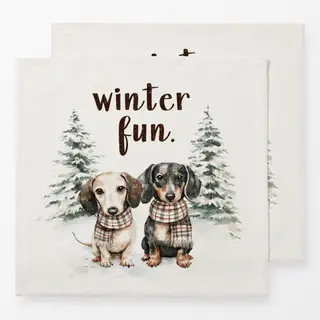 Servietten Winter Fun Dackel