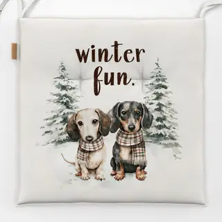 Sitzkissen Winter Fun Dackel