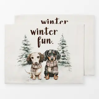 Tischset Winter Fun Dackel