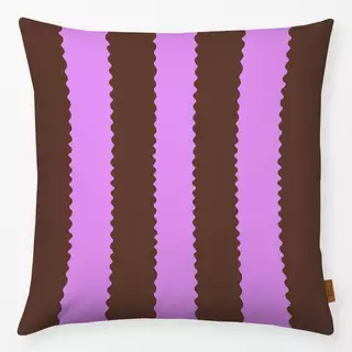 Kissen Streifen Wellen braun pink