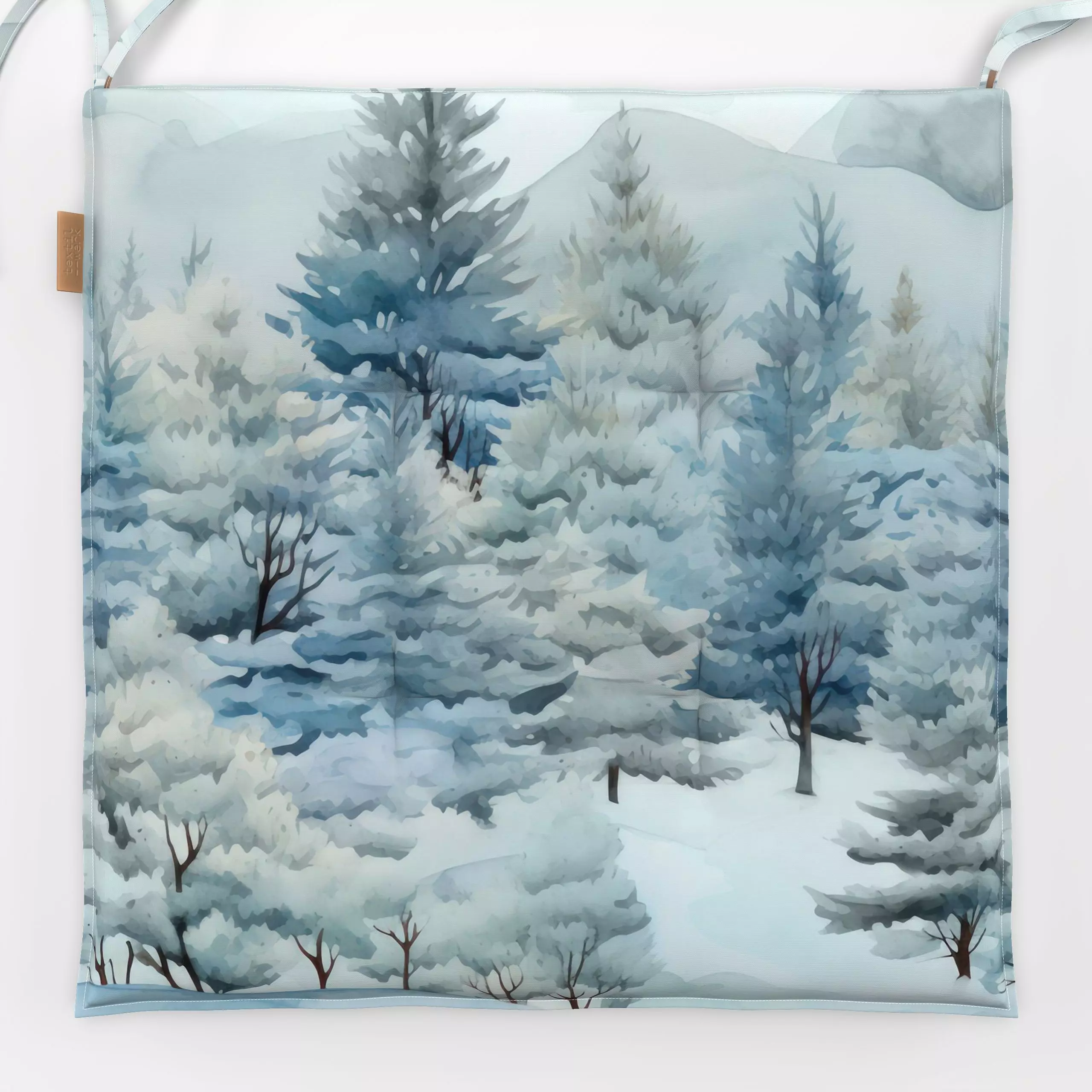 Sitzkissen Untouched Winter Wonderland - Weihnachten, Winter - von „Andrea Haase“; Natur, Schneeglöckchen, Wald, Weihnachten...