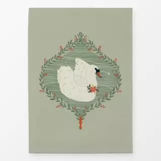 Geschirrtücher Weihnachtskranz Schwan Grün