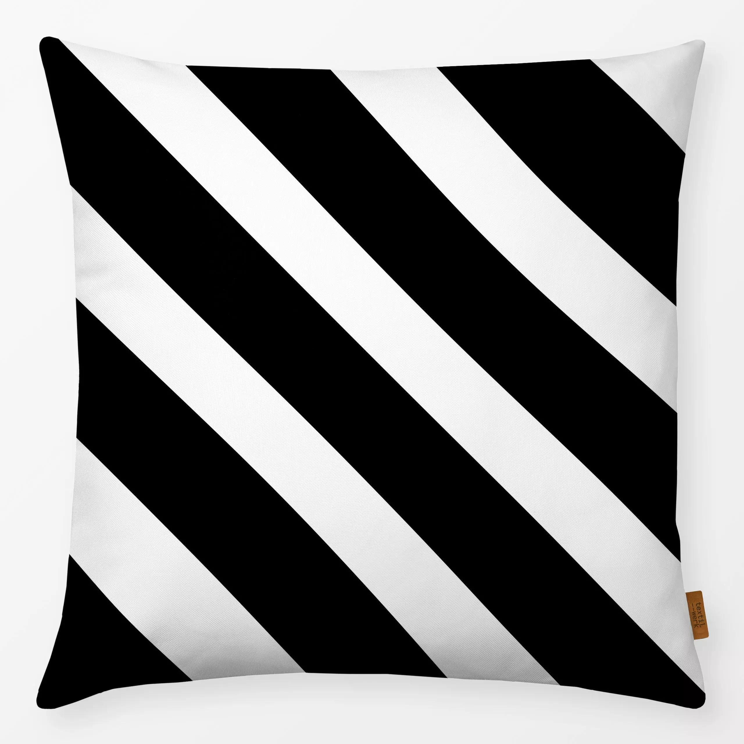 Kissen Stripes Black - Symbole & Muster - von „Studio ROSAGRAU"; schwarz, minimal, Linien, Streifen, winterdeko, homedecor, ...