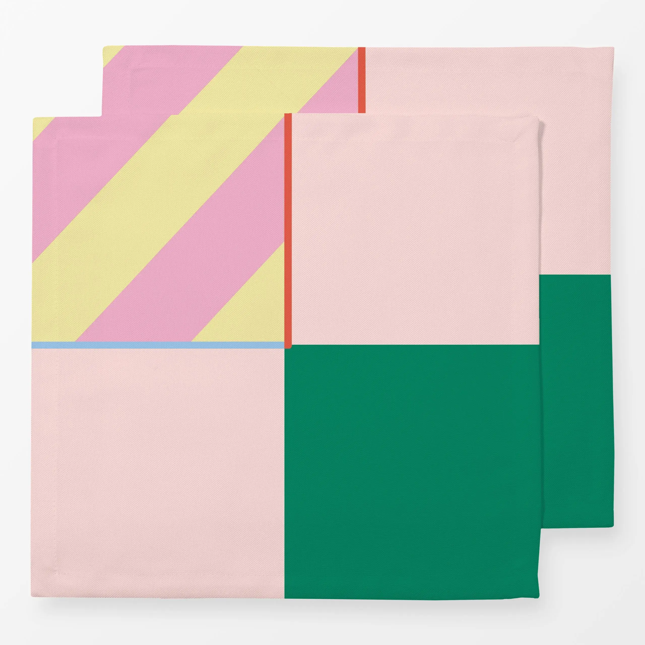 Servietten Colourful Summer Checks - Symbole & Muster - von „Ines Keck"; Muster, Linien, Streifen, rosa, Sommer, Karos, kari...