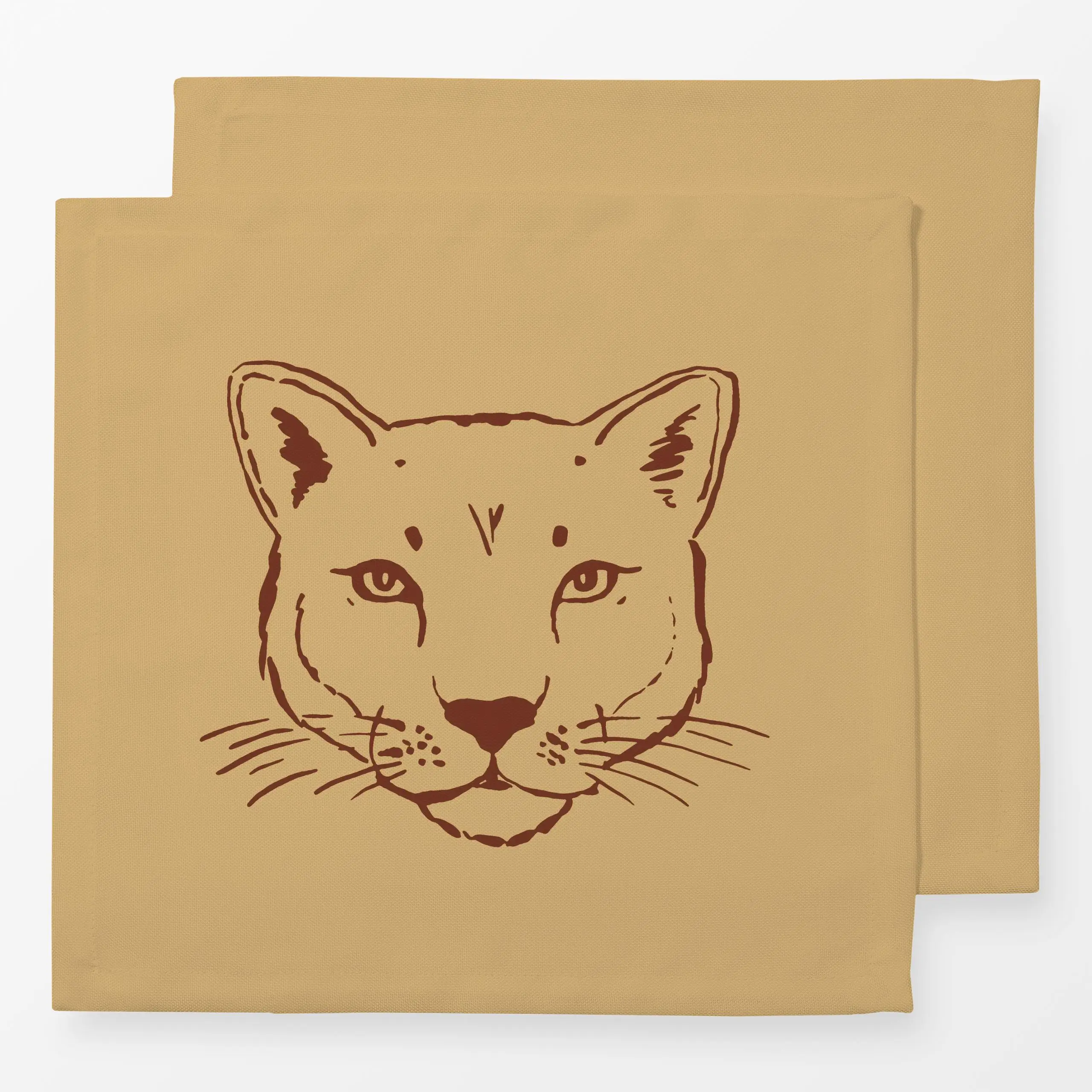 Servietten Mountain Puma - Sommer, Tiere, Safari & Dschungel - von „Julia Schumacher"; Wildkatze, skizze, lion, Mountain, pa...