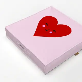 Bodenkissen Herz mit Gesicht Rosa
