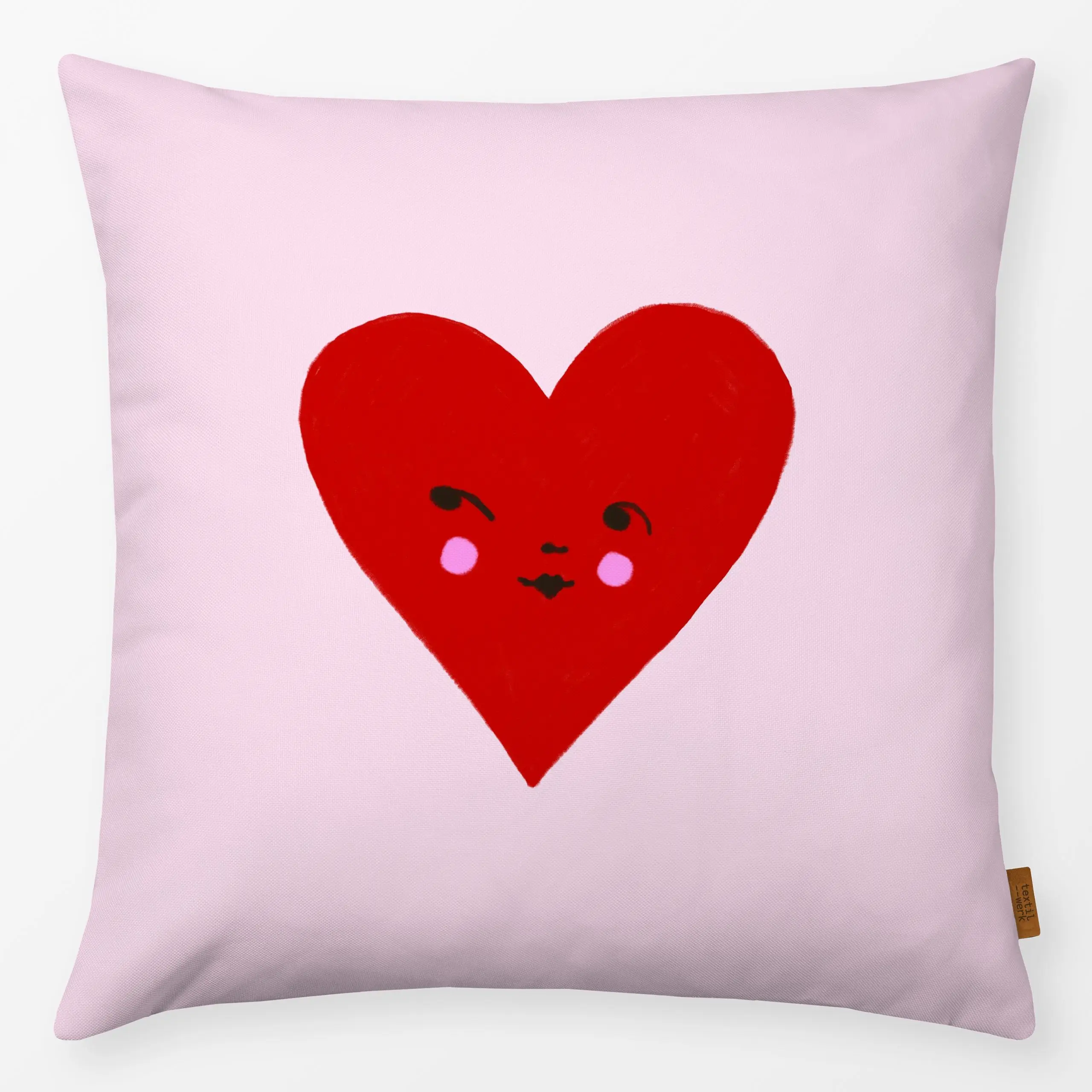 Kissen Herz mit Gesicht Rosa - Liebe, Romantik & Pride, Anlässe - von „Sophie Augustin Illustration"; Love, Herzen, Valentin...