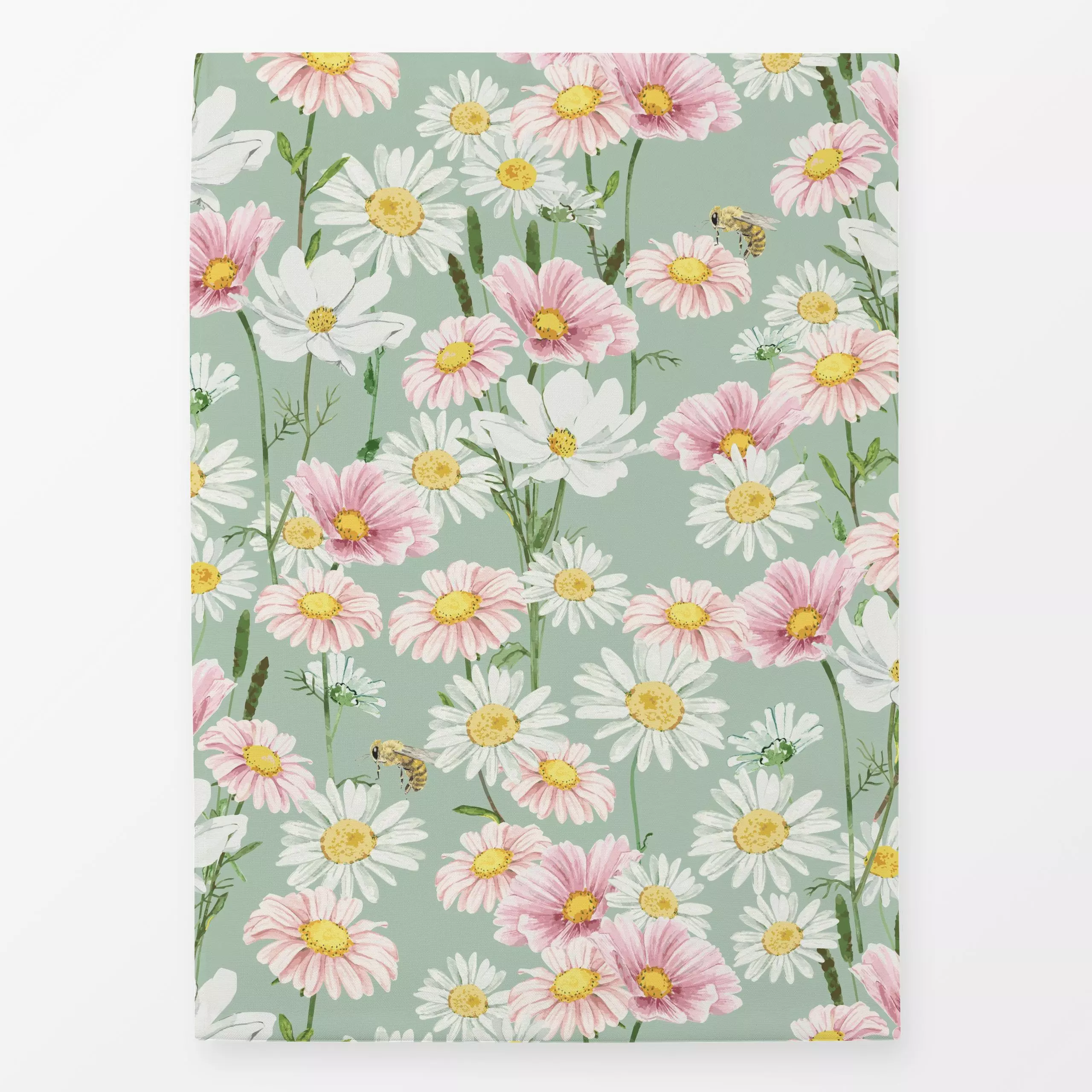 Geschirrtücher Cosmea Blumenwiese grün - Blumen & Florales, Sommer, Anlässe - von „Katrin Graff"; Wiesenblumen, Cosmea, Bien...