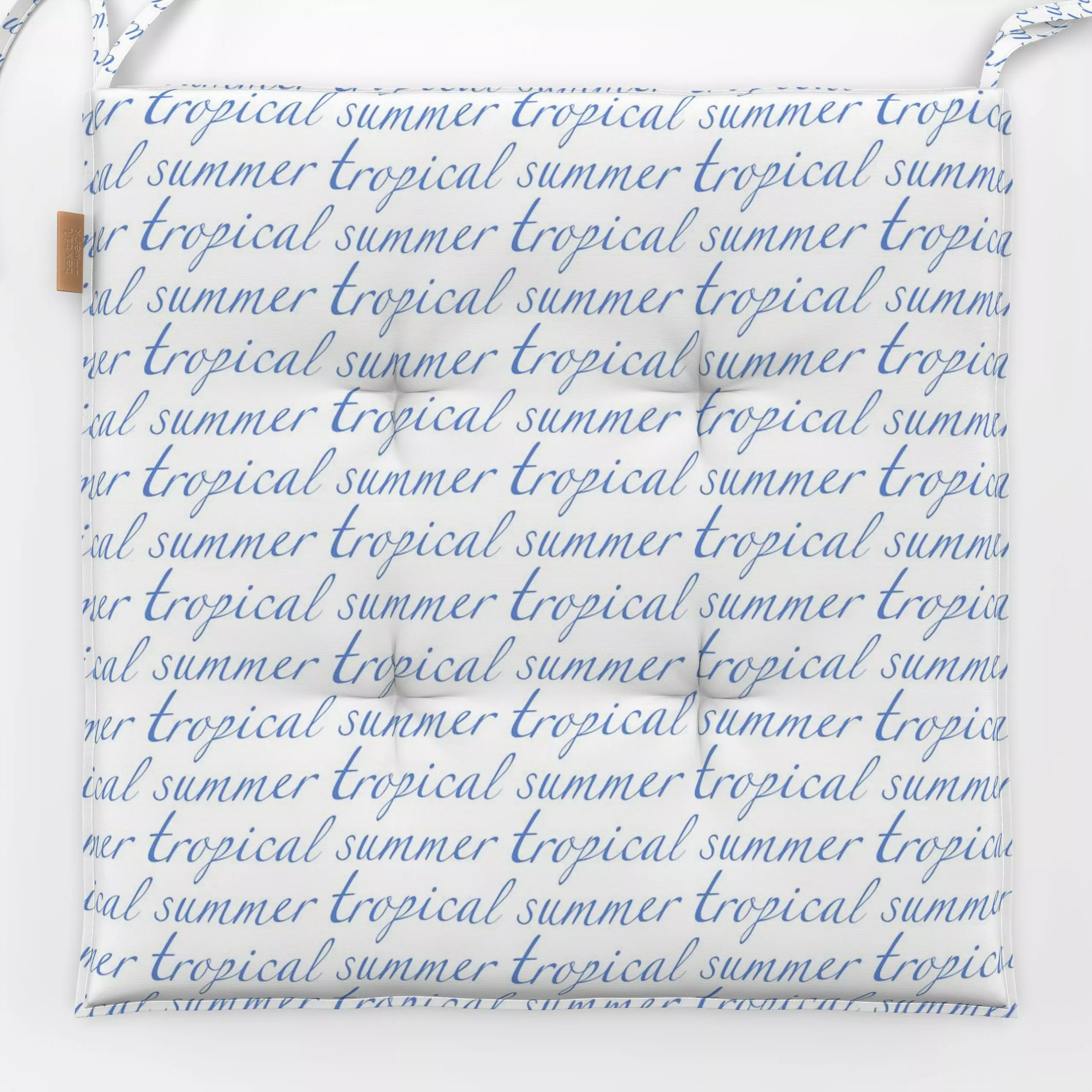 Sitzkissen Tropical Summer blau - Sommer, Sprüche & Schriftzüge - von „Vivian Hasenclever"; tropisch, tropical, Sommer, summ...