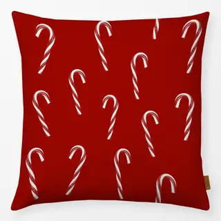 Kissen Candy Canes Muster Red