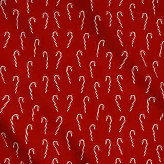 Meterware Candy Canes Muster Red