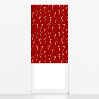 Raffrollo Candy Canes Muster Red