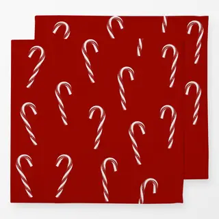 Servietten Candy Canes Muster Red