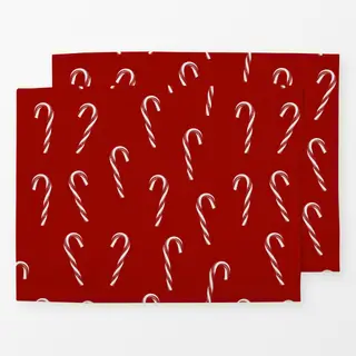 Tischset Candy Canes Muster Red