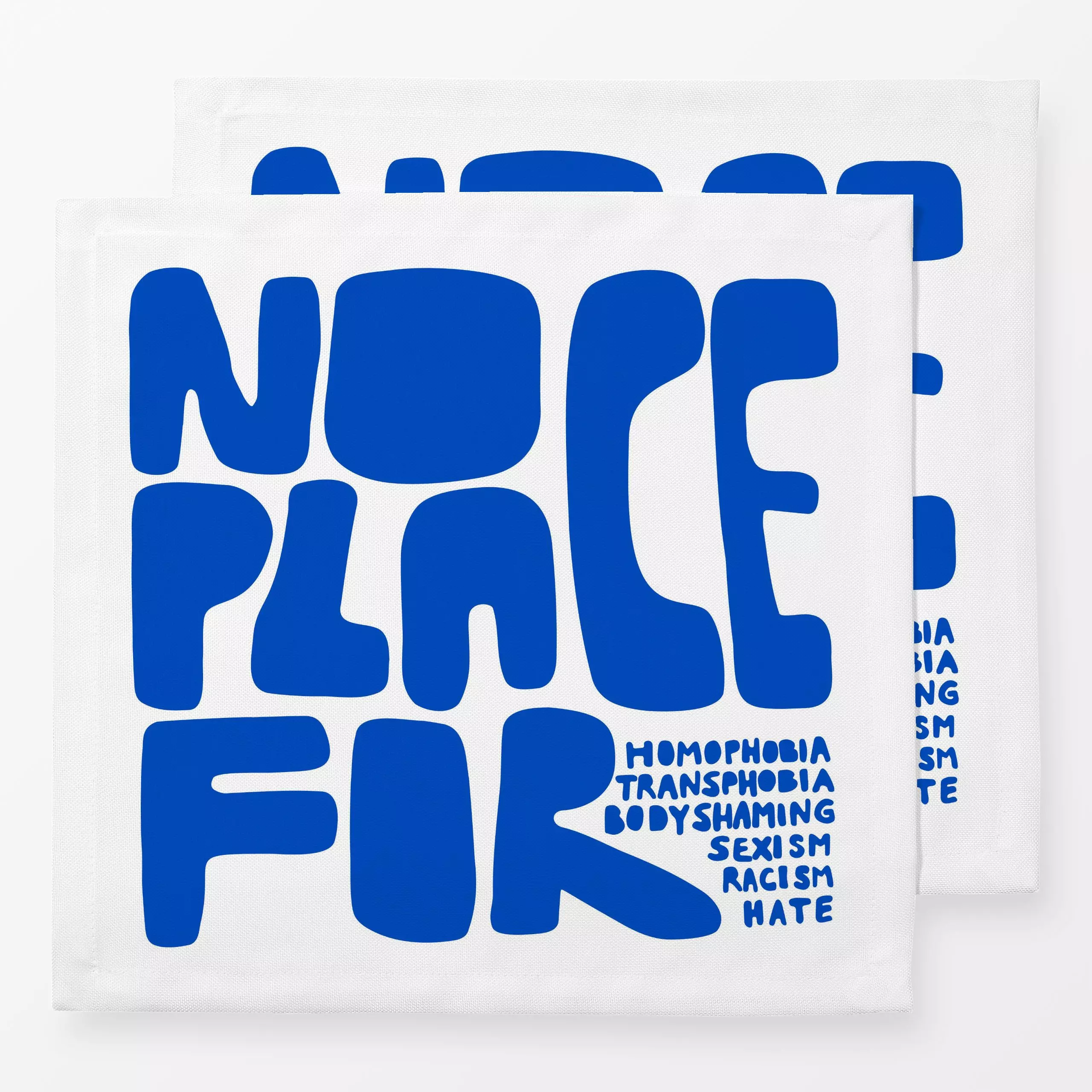 Servietten No Place For Meeresblau - Sprüche & Schriftzüge - von „textilwerk"; typografie, Lettering, statement, graphic, Ar...