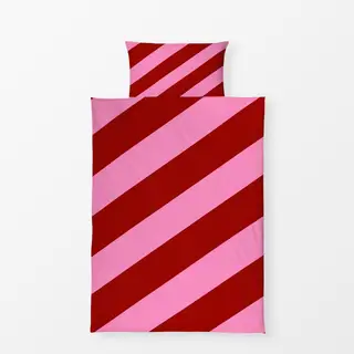 Bettwäsche Christmas Stripes Pink Rot