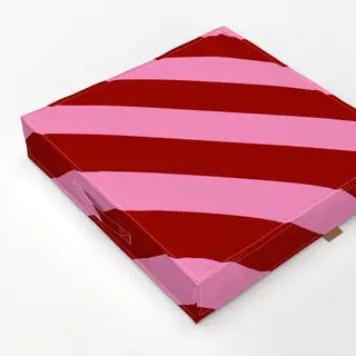 Bodenkissen Christmas Stripes Pink Rot
