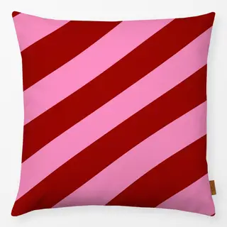 Kissen Christmas Stripes Pink Rot
