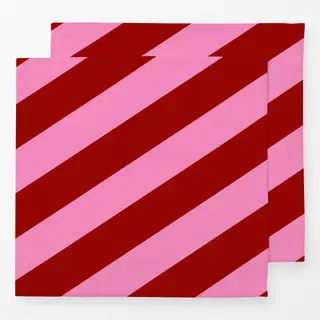 Servietten Christmas Stripes Pink Rot