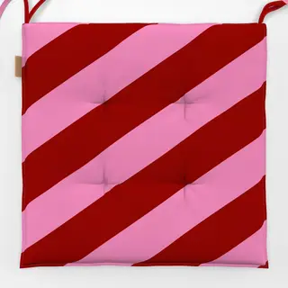 Sitzkissen Christmas Stripes Pink Rot