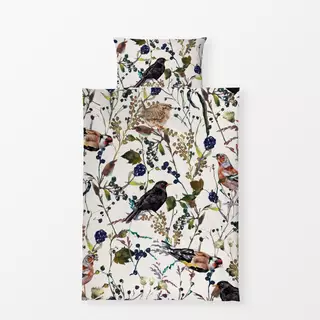 Bettwäsche Herbst Wiese und Vögel