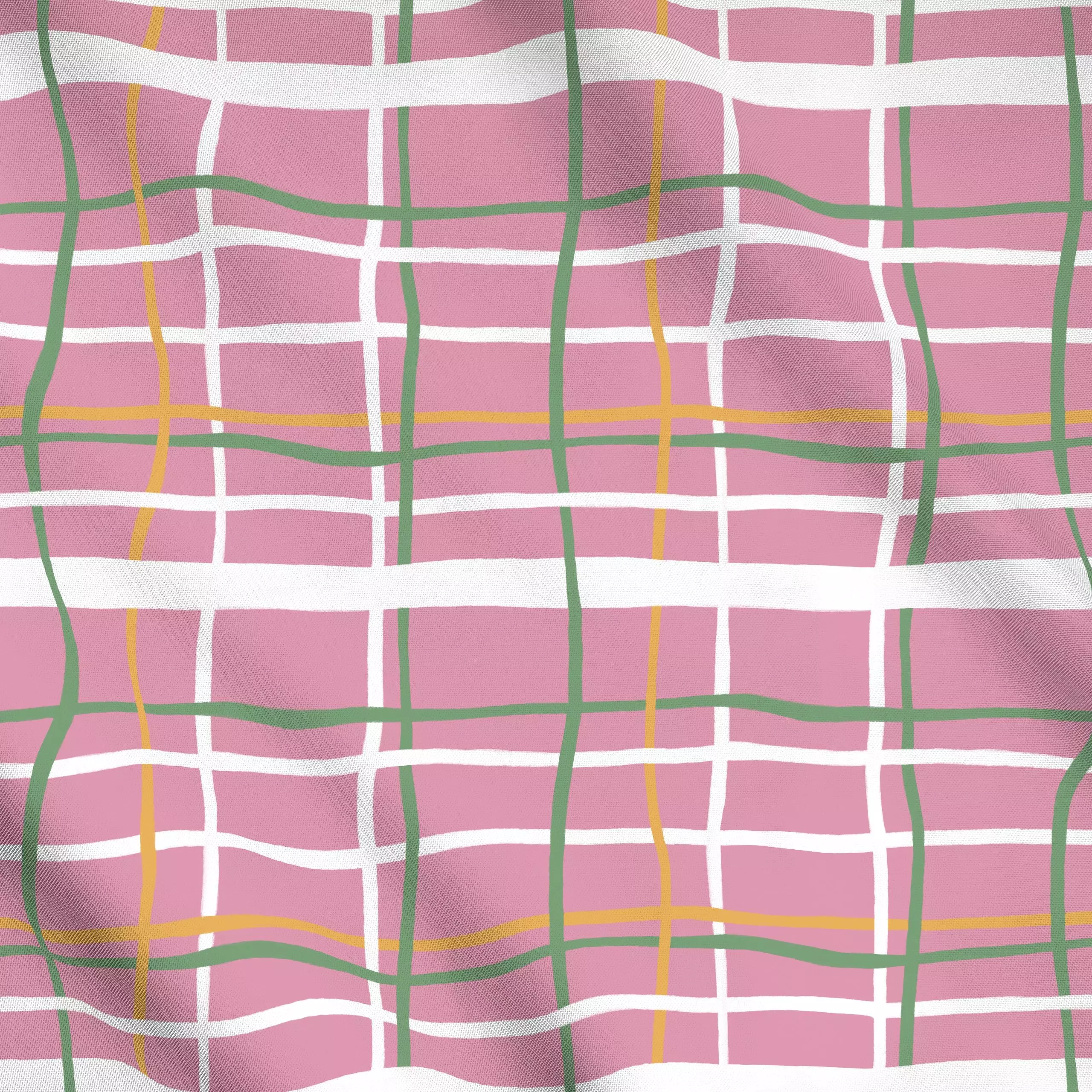 Meterware Rosa Kariert - Symbole & Muster - von „Lena Lackmann"; Muster, Linien, Streifen, Sommerblumen, bunt, handgemalt, k...