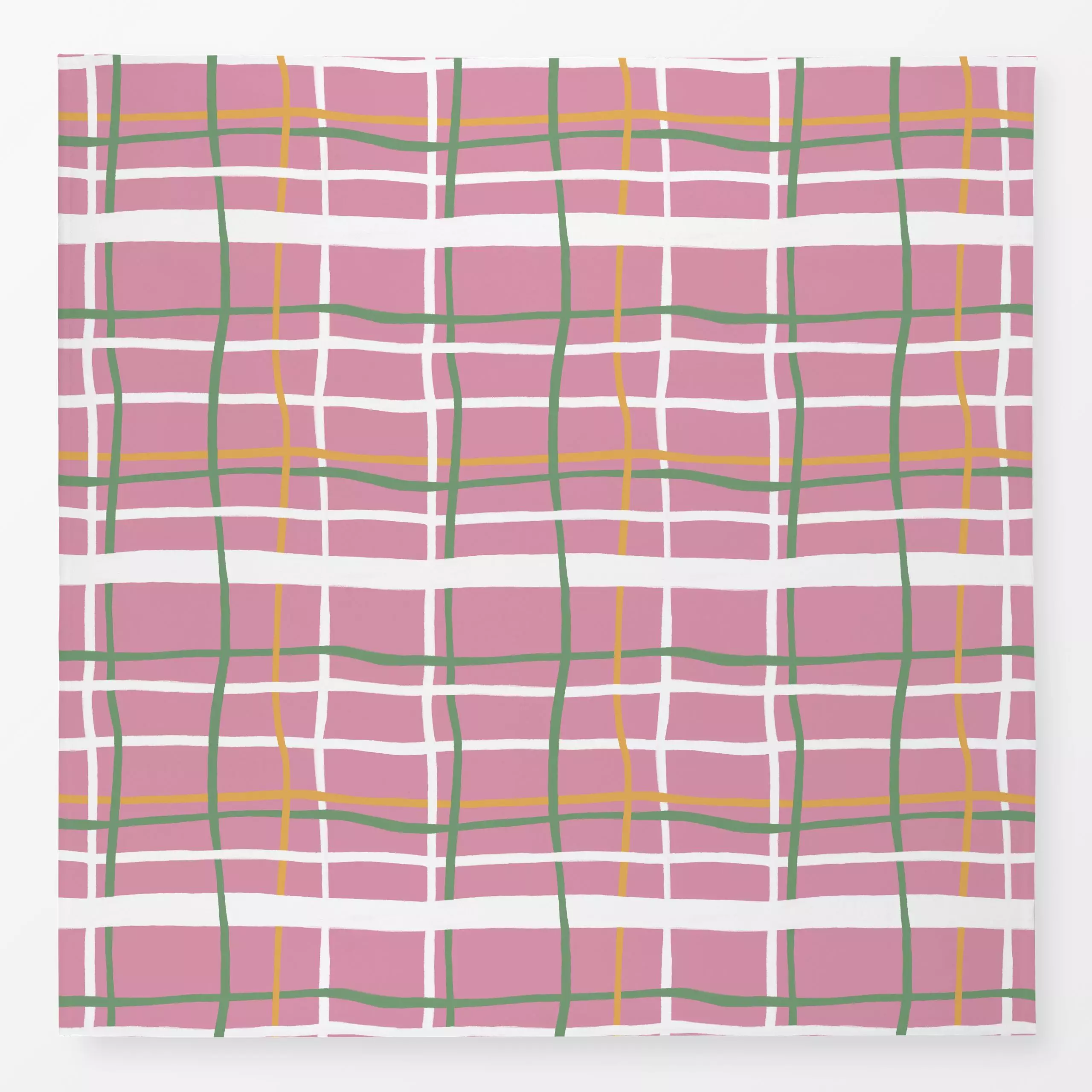 Tischdecke Rosa Kariert, Blumen, gemustert, Sommer, von Lena Lackmann