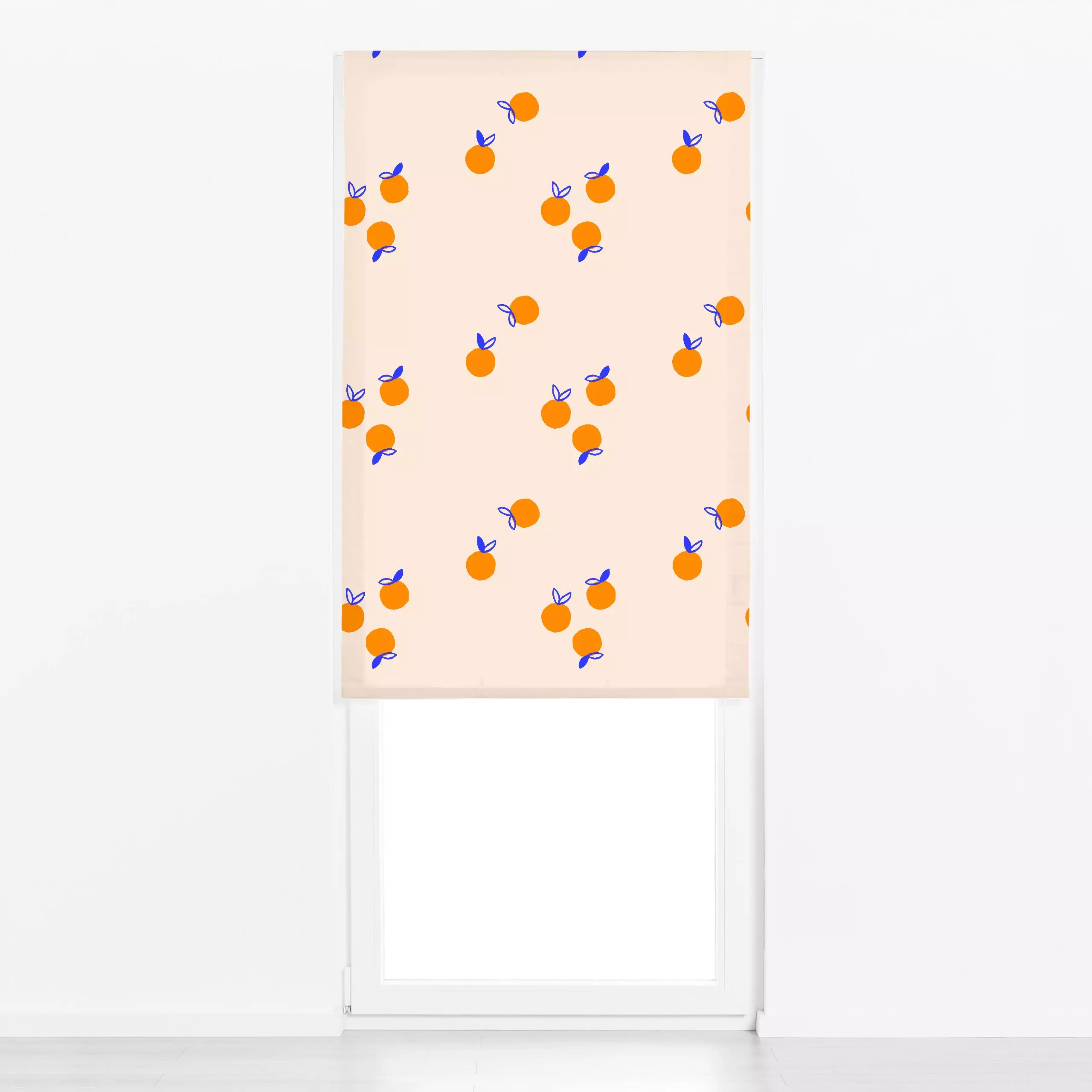 Raffrollo Orangen - Sommer - von „Maren Gross "; Muster, minimal, abstrakt, Geometrisch, Orange, modern, Sommer, grafisch, G...