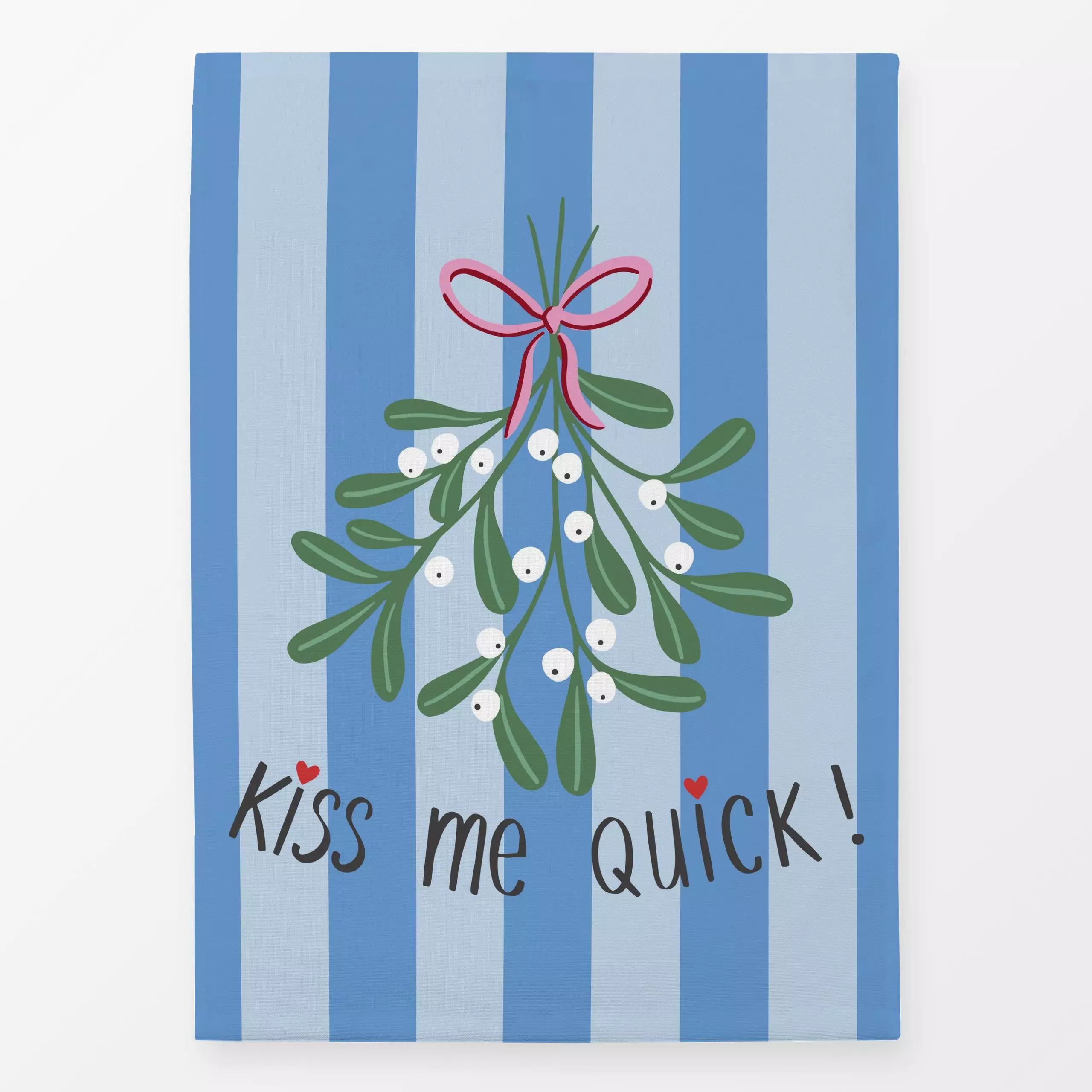 Geschirrtücher Kiss Me Quick – Streifen - Sprüche & Schriftzüge, Weihnachten, Pflanzen & Botanik - von „Vivian Hasenclever";...