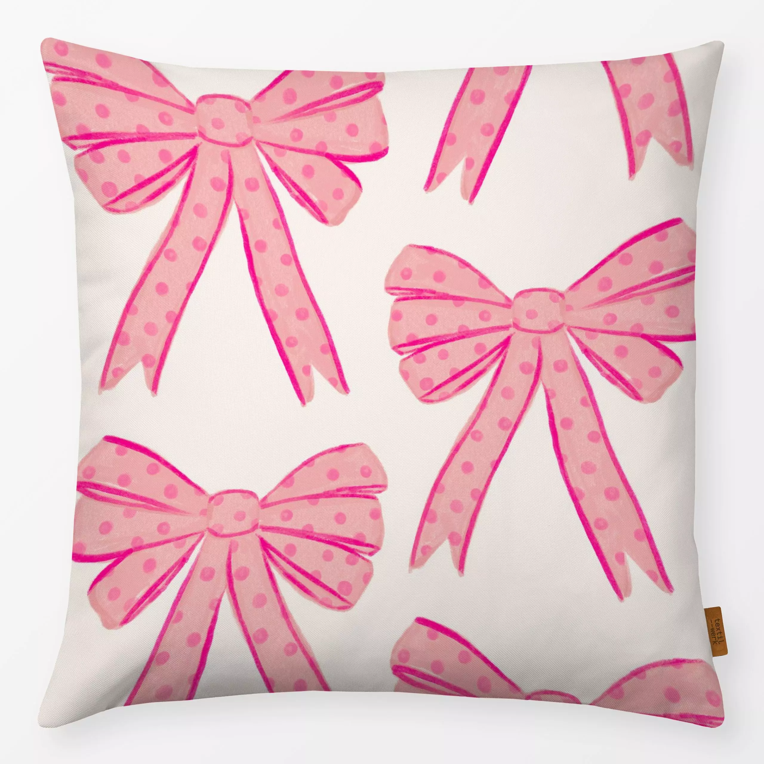 Kissen Schleifen Allover rosa - Weihnachten, Winter, Anlässe - von „Kruth Design"; weihnachtlich, Weihnachtsdeko, schleife, ...