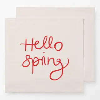 Servietten Hello Spring beige red