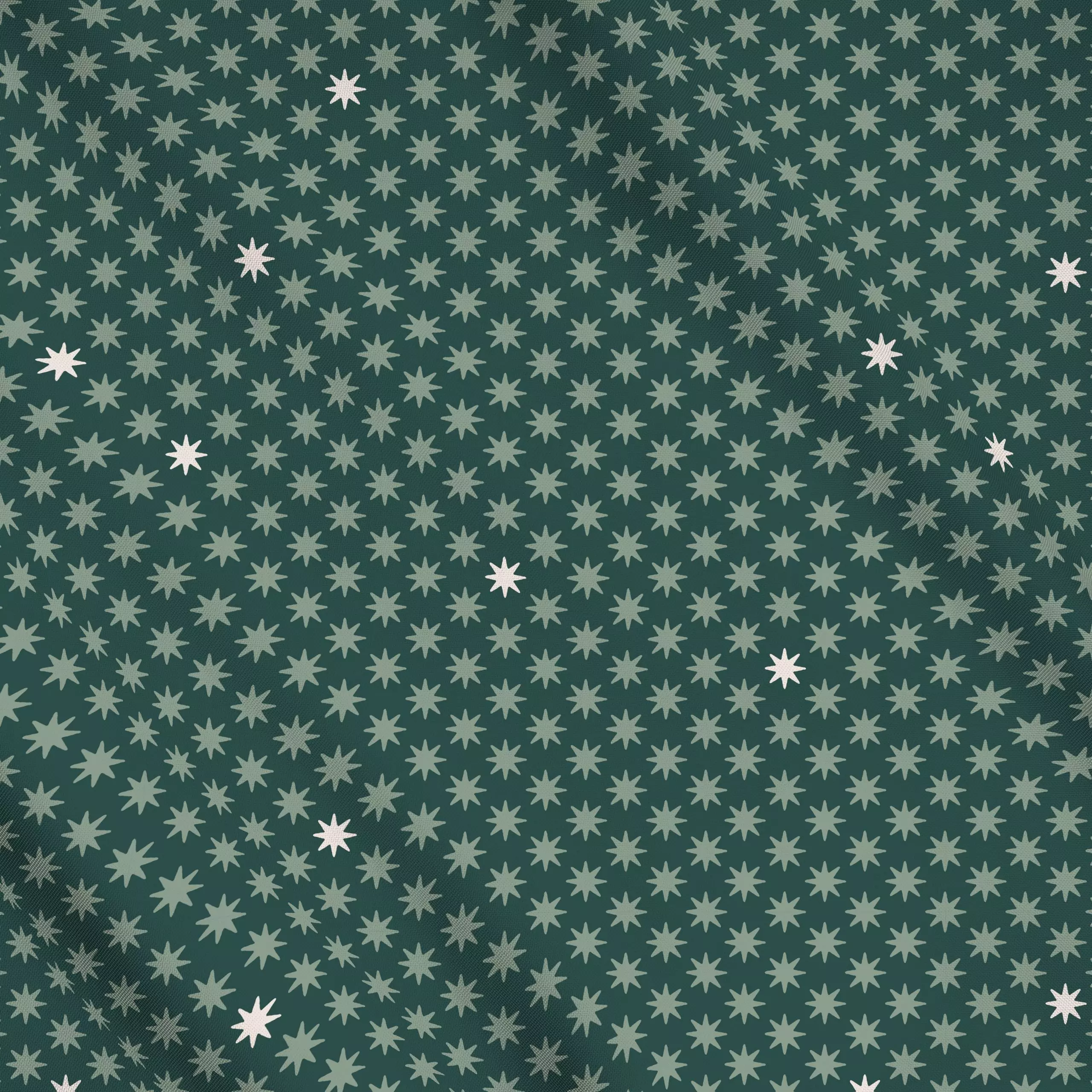 Meterware Sterne grün - Weihnachten, Anlässe - von „Studio Kesse"; Muster, Sterne, Weihnachten, Scandi, Nordic, Weihnachtsde...