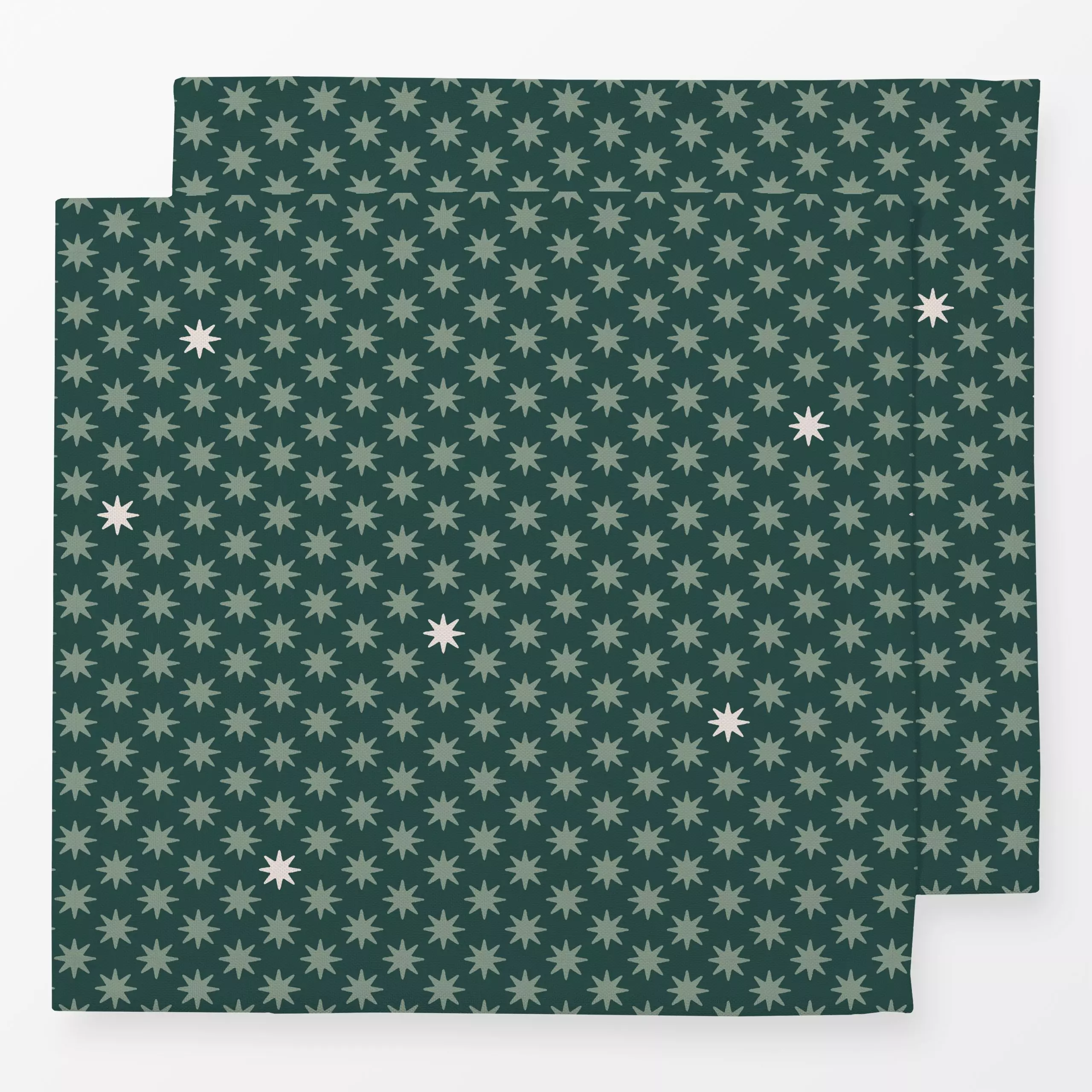 Servietten Sterne grün - Weihnachten, Anlässe - von „Studio Kesse"; Muster, Sterne, Weihnachten, Scandi, Nordic, Weihnachtsd...