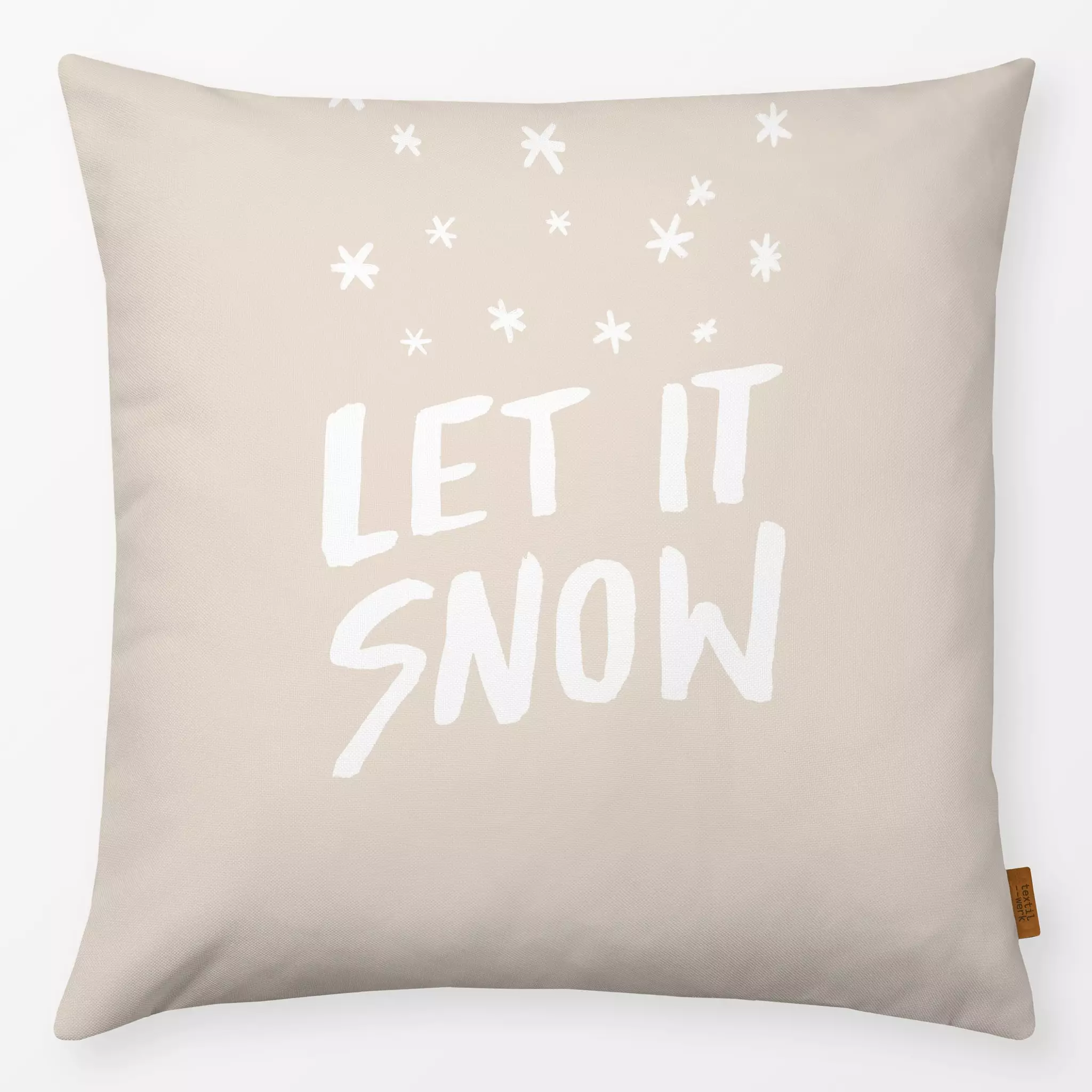 Kissen Kissen Let it snow beige