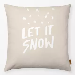 Kissen Let it snow beige