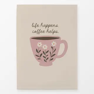 Geschirrtücher Tasse Kaffee rosa